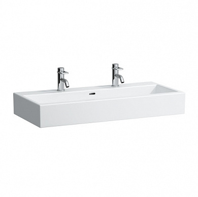 Раковина Laufen Living Square 100 см 8.1843.7.000.107.1 | отверстия под 2 смесителя